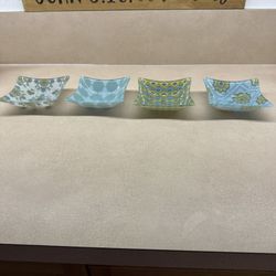4 Prima Design Assorted Glass 5" Square Candy/ Nut Bowls