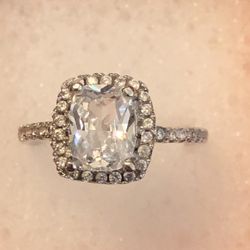 Sz 7 925 Stamped Rhinestone Ring