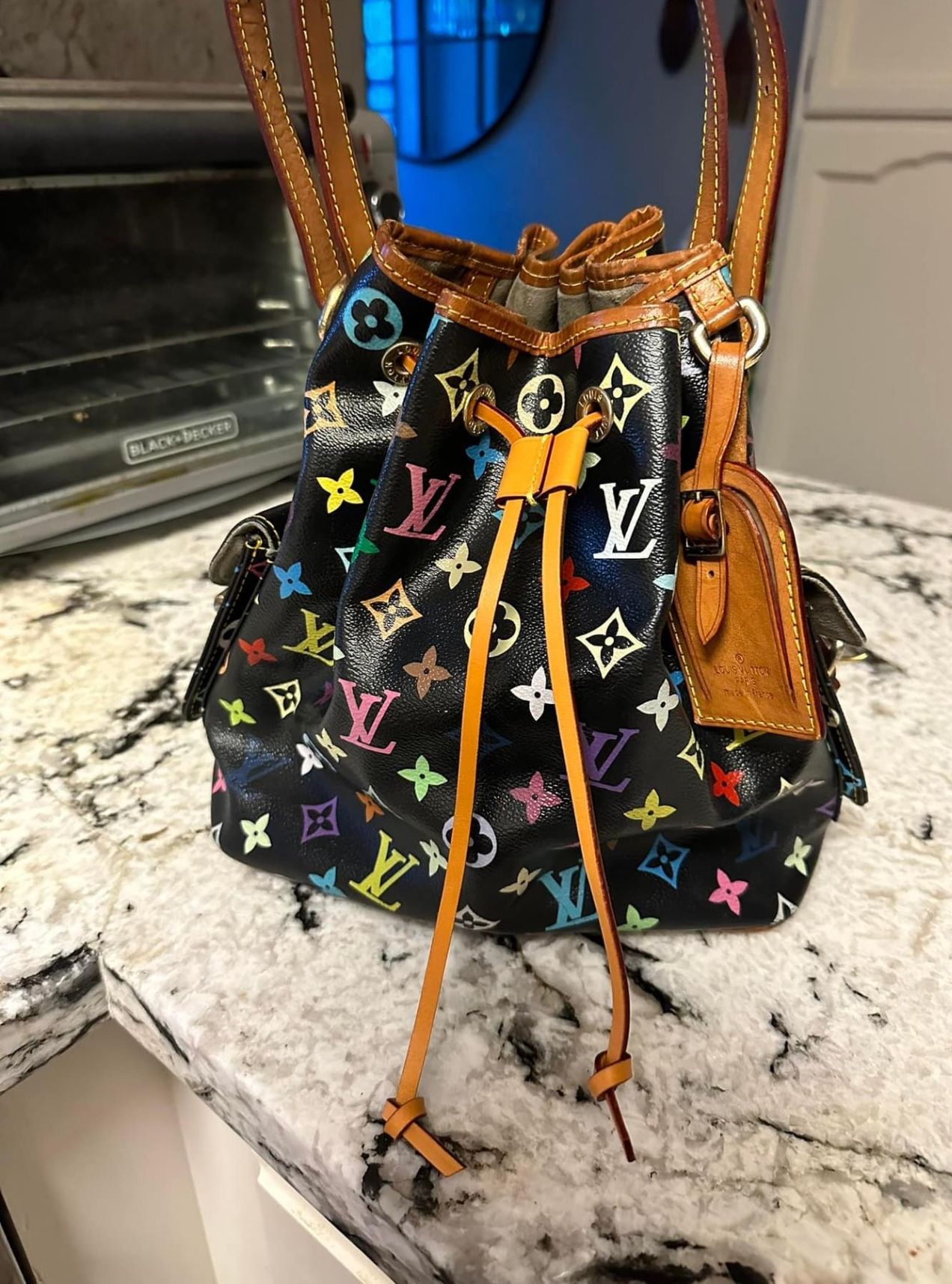 Authentic Louis Vuitton Multicolor Petit Noe Shoulder Bag 