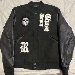 Jason statue of liberty varsity bomber jacket 