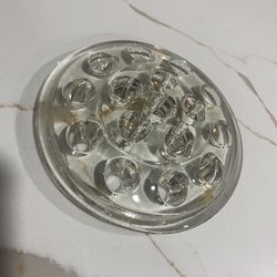 vintage clear glass flower frog