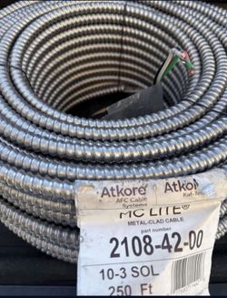 10/3 Mc Cable 250 Ft Rolls Electrical Wire