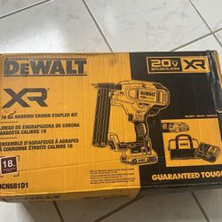 DEWALT DCN681D1 20V XR LITHIUM-ION CORDLESS 18-GAUGE NARROW CROWN STAPLER Kit