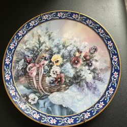 “Pansies” Decorator Plate by Lena Liu