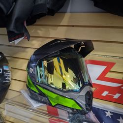 Dual Sport Motorcycle Helmet with Iridium Visor size large brand new DOT approved