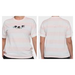 Large Studio Ghibli Spirited Away Embroidered Soot Sprite Stripe T-Shirt