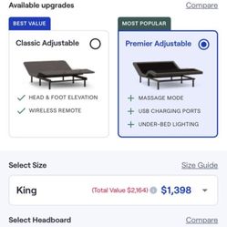 Sleepy's Deluxe Adjustable Base King  & King Size Mattress 