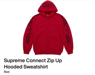 Supreme Connect Zip Up Hooded Sweatshirt Red