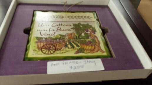 Hand painted Italian trivet new in box