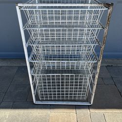 5 Drawer Wire Baskets Storage Rack