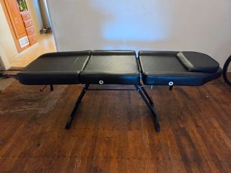 Black Foldable Massage and Tattoo Table with Headrest