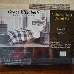 3-piece Buffalo Check Duvet Set