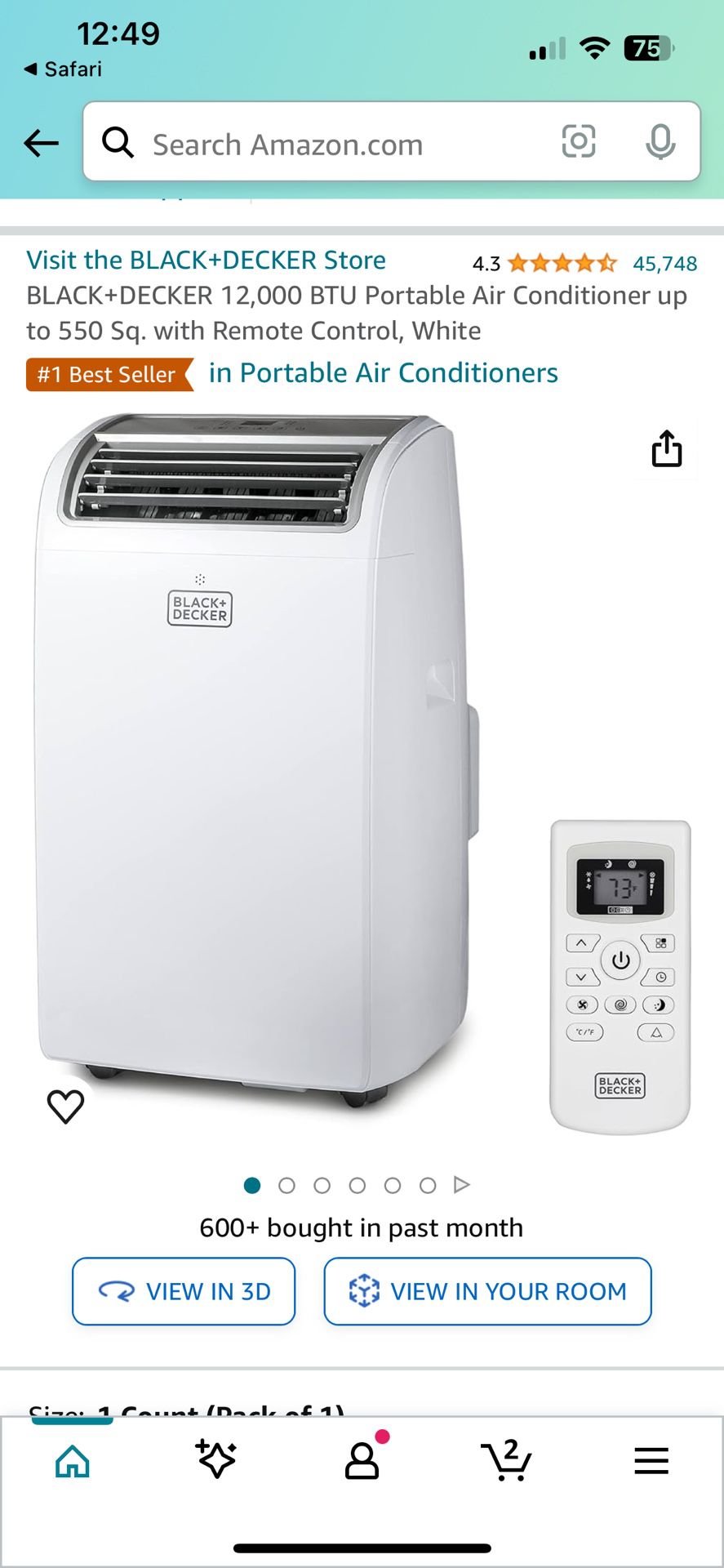 Portable Air Conditioner 12,000 BTU 