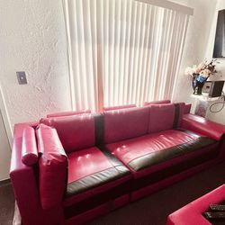 Red and Black Leather  Furniture