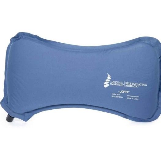 NEW! OPTP The Original McKenzie Self-Inflating AirBack Lumbar Support Pillow-Compact for Travel-Blue