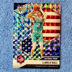 Lamelo Ball Rookie Reactive Blue Prizm National Pride NBA Panini Mosaic No. 257 Charlotte Hornets 
