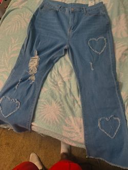 Blue denim jeans
