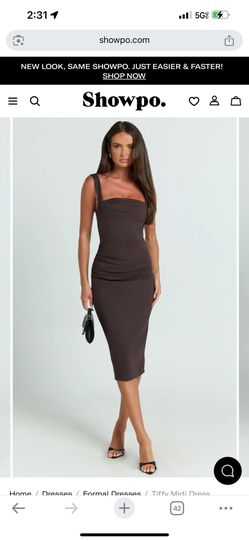 Brown Midi Dress Showpo Brand