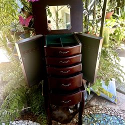 Classy Wooden Jewelry Armoire