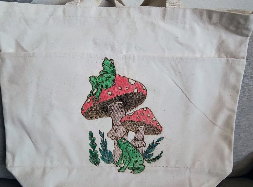 Mushroom Canvas Tote Bag XL