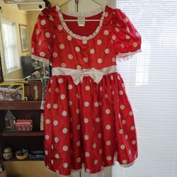 Woman Medium Red Satin Disney Store Minnie Mouse Costume Dress