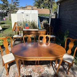 Full Dining Room Set Dresser Chairs Table And Leaf