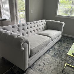 Living Spaces Patterson 94” Tufted Sofa