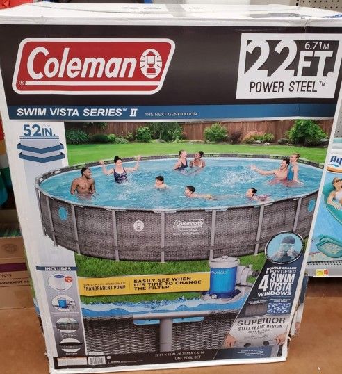 Coleman 22' x 52" Power Steel Swim Vista II Swimming Pool Set