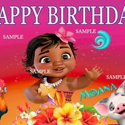Moana Birthday Banner $20