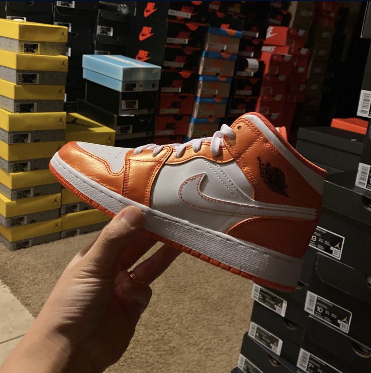 Air Jordan Mid Metallic Orange GS Sizes