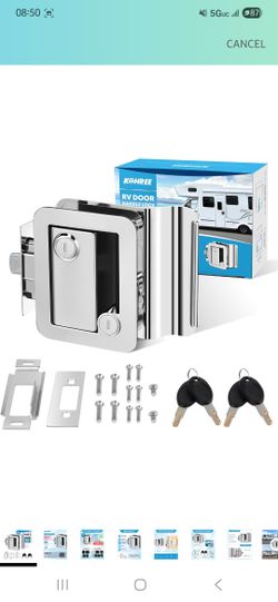 Kohree RV Trailer Camper Door Lock Handle, RV Door Locks Replacement with Deadbolt, 100% Zinc Alloy Door Handle RV Entry Door Lock for Camper, Travel,