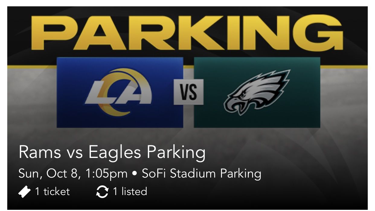Tailgate Parking Pass: Philadelphia Eagles at LA Rams