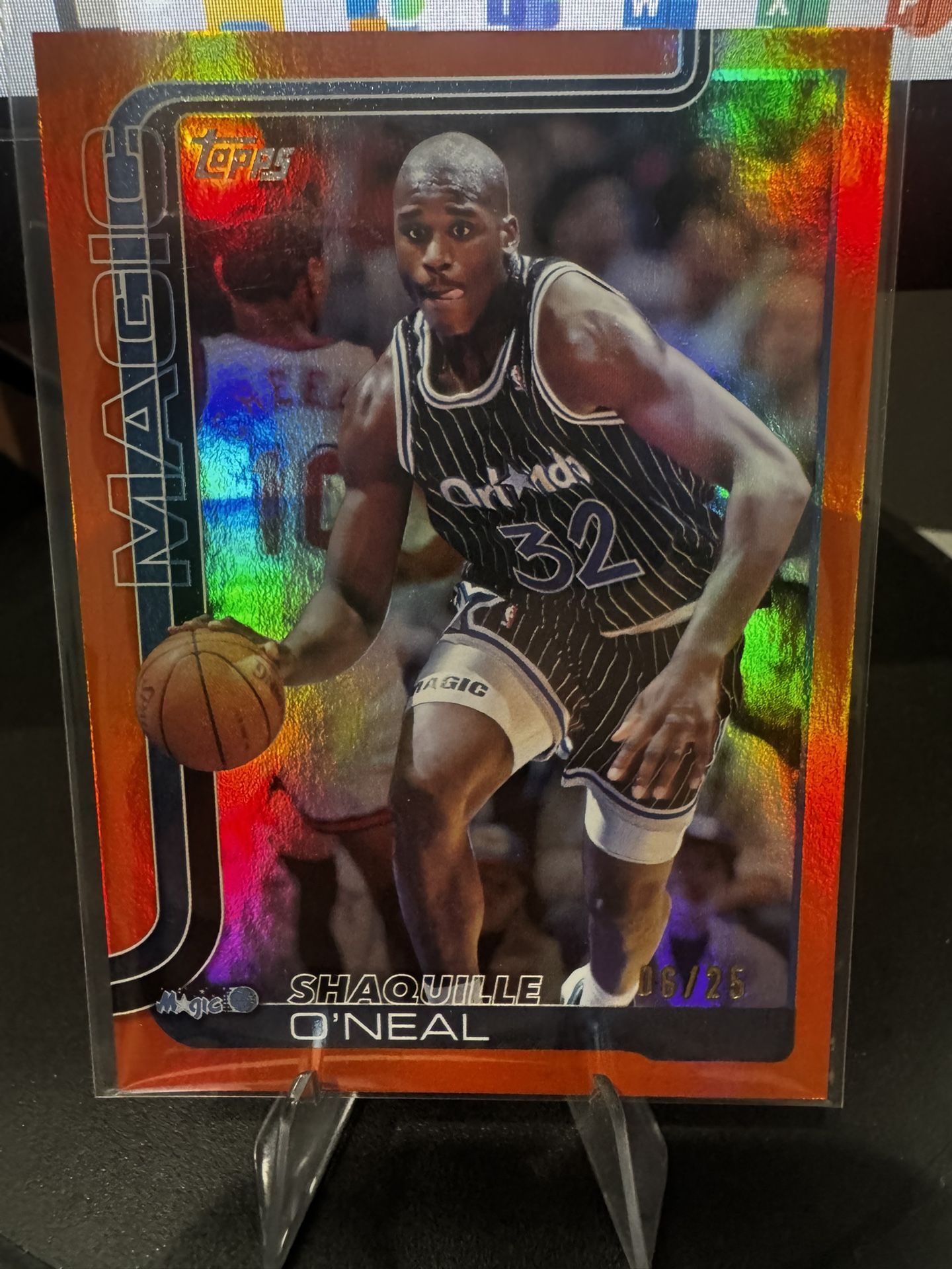 2025-26 Topps Basketball Shaquille O’Neal True Orange /25 Orlando Magic #260