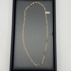 14K Yellow Gold Figaro Style Chain Necklace Unisex 22.2 grams