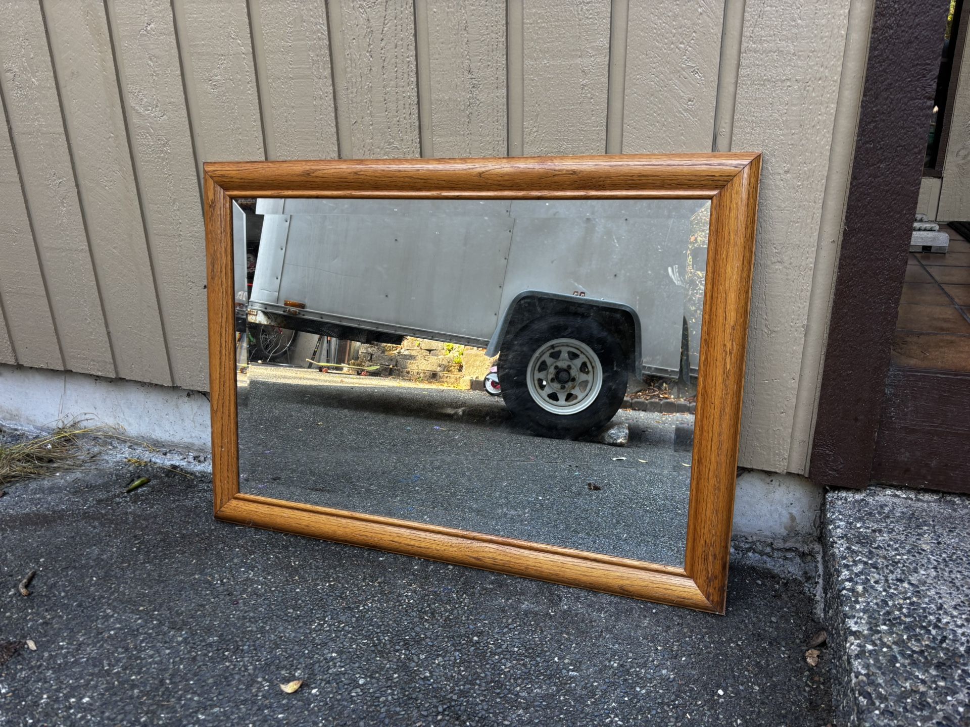 Vintage Maple Mirror 29x42 Heavy Duty