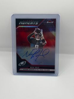 2025 Topps Finest Nick Foles Finest Moments Red Auto /5 PHILLY SPECIAL Card