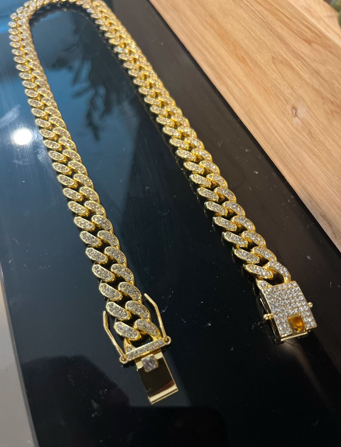 NEW 13MM CUBAN NECKLACE CHAIN 20" - GOLD