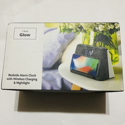 i-Box Glow Bedside Alarm Clock With Wireless Charging Bluetooth Connection & USB