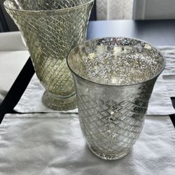 Glass Flower Vase Set  Of 2 