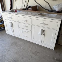 72” double sink vanity new