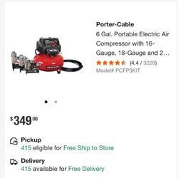 6 Gal. Portable Electric Air Compressor with 16-Gauge, 18-Gauge and 23-Gauge Nailer 3 Tool Combo Kit