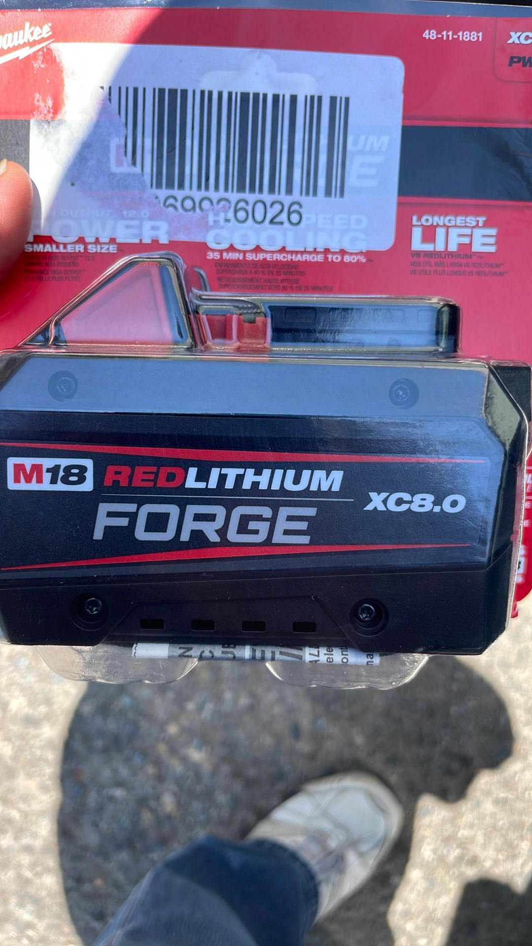 Milwaukee FORGE Battery M18 Red Lithium XC8.0 Ah - Pass Clean Up Only