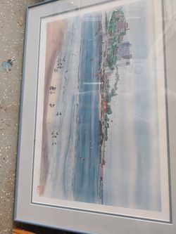 John Yato signed print LA Jolla Shores