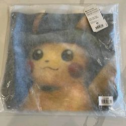 Pokemon Van Gogh Museum Pikachu With Grey Felt Hat Canvas Tote Bag NWT