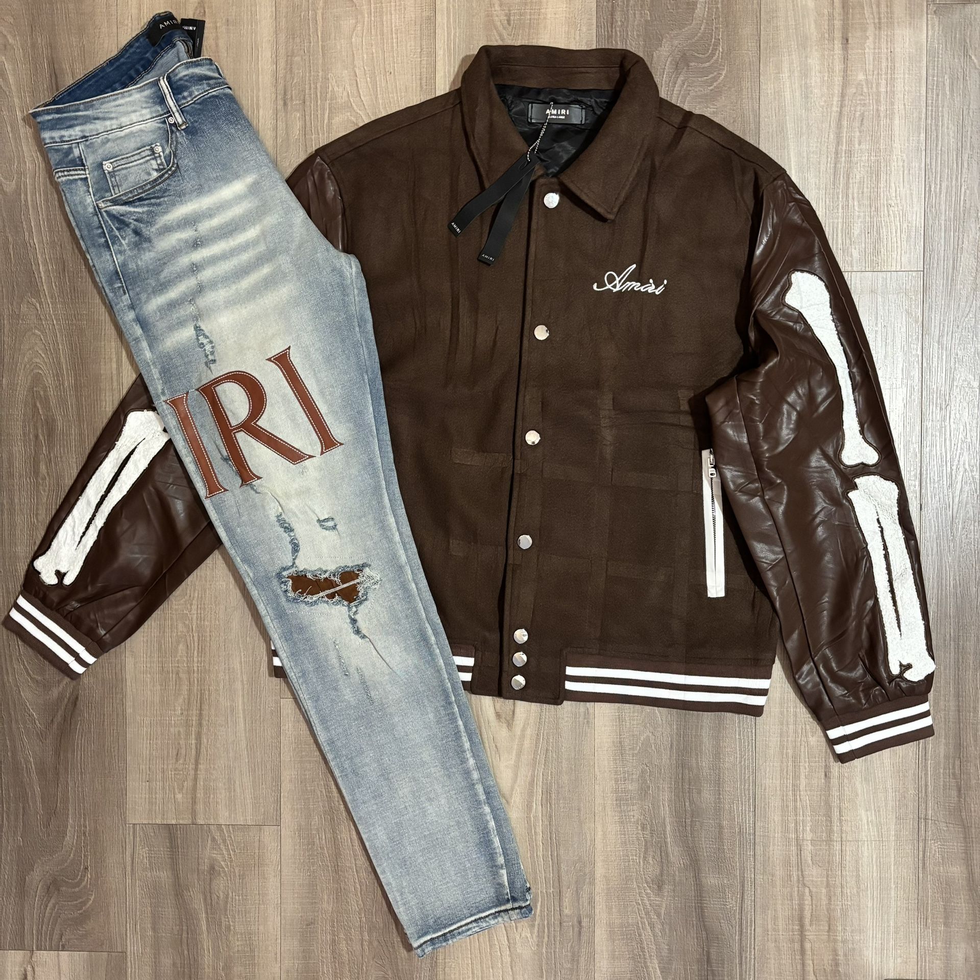 Amiri Men’s jeans and Jacket Set 