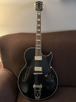 Glen Burton Six String hollow body electric guitar GE77, Chicago ES175 Style. In ebony W/Gold hardware & Reverb