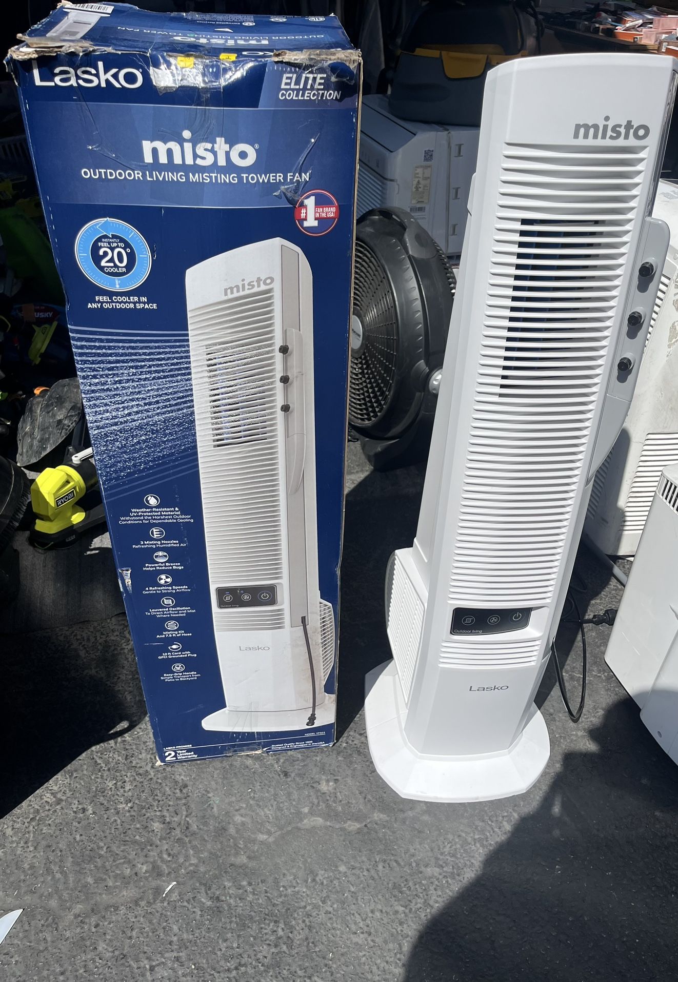 misto OUTDOOR LIVING MISTING TOWER FAN