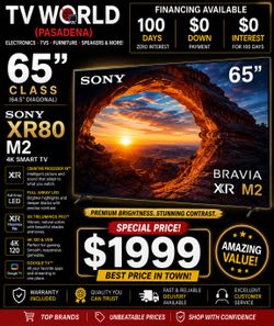 65 INCH SONY XR80 M2 BRAND NEW SMART TV 4k