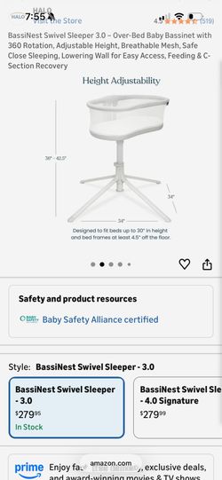 Halo bedside bassinet  wit 360 degree swivel