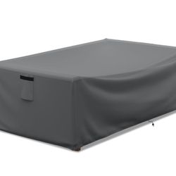 Heavy Duty Durable Rectangular Outdoor Table Cover Fits up to 48L x 28Wx 13H inches, Grey